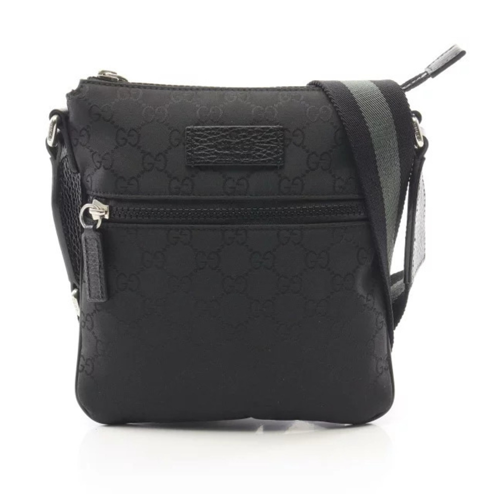 Gucci black GG crossbody messenger bag Black
